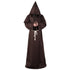 Halloween Costumes Monk Hooded Robe Cloak Cape Friar Medieval Priest Comic Con Party Costumes - menochic